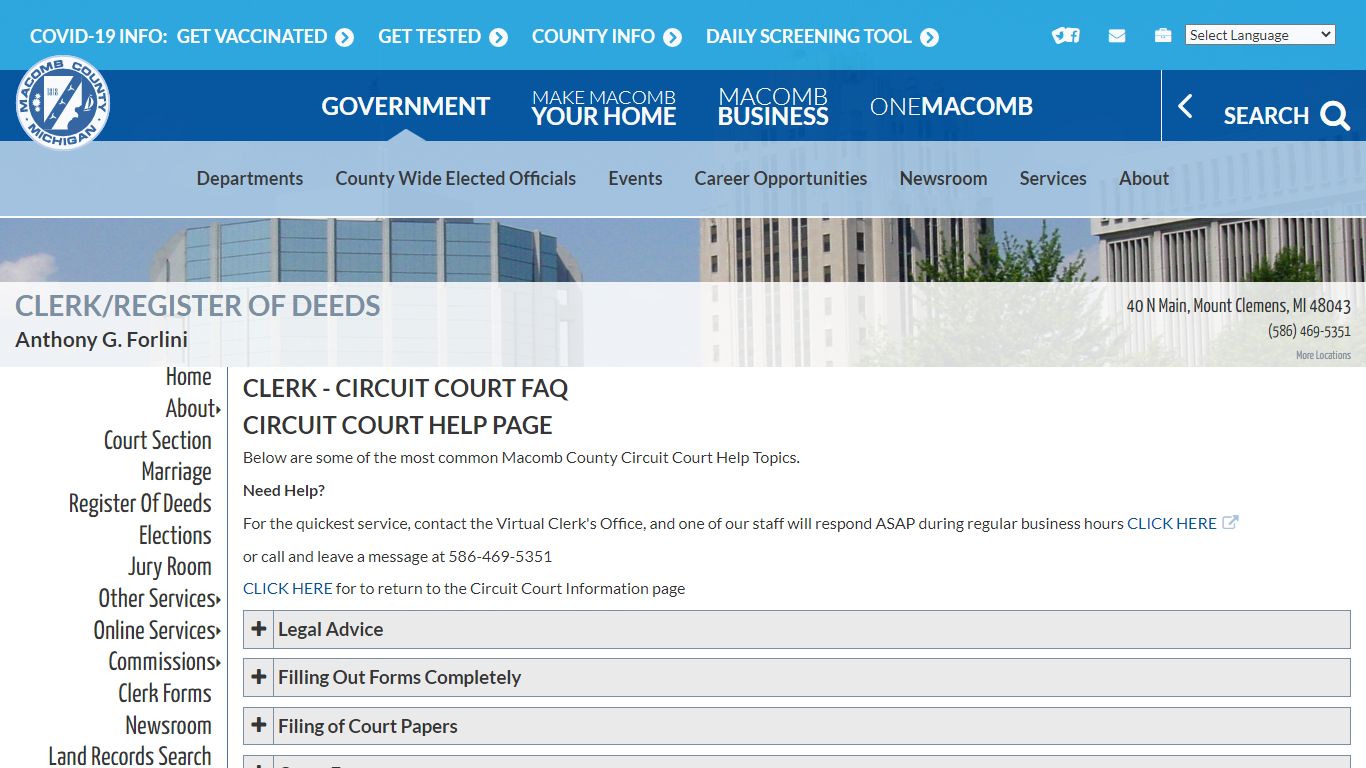 Clerk - Circuit Court FAQ | Macomb County